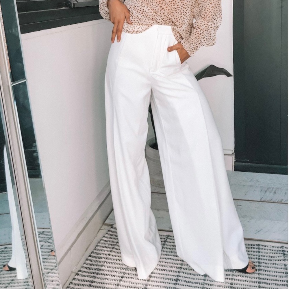 ESTHER & CO Wide Leg White Rock Pants Trousers